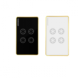 Công Tắc Thông Minh Wifi Viền Vàng BLE-4N B/W